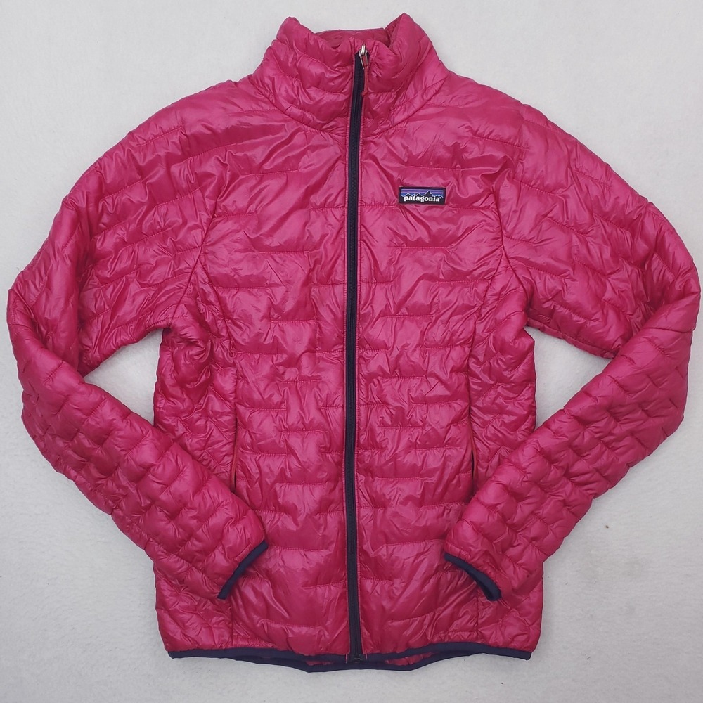 Patagonia Micro Puff‎ Jacket Womens Small Fuchsia Insulated Full Zip Lightweight
